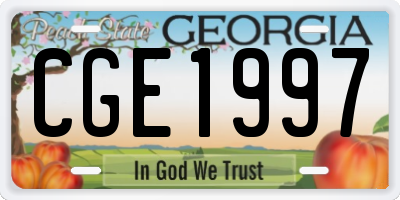 GA license plate CGE1997