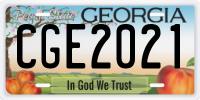 GA license plate CGE2021
