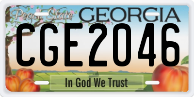 GA license plate CGE2046