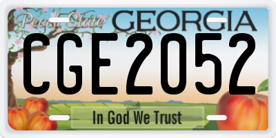GA license plate CGE2052
