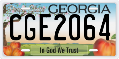 GA license plate CGE2064