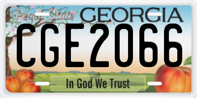 GA license plate CGE2066