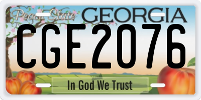 GA license plate CGE2076