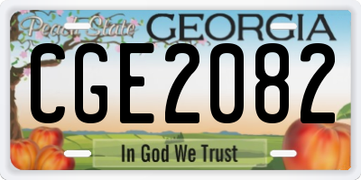 GA license plate CGE2082