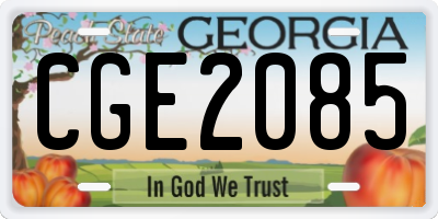 GA license plate CGE2085