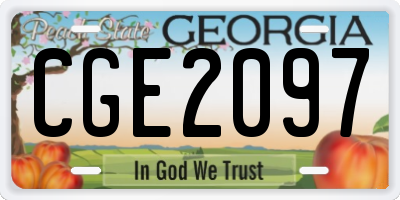 GA license plate CGE2097