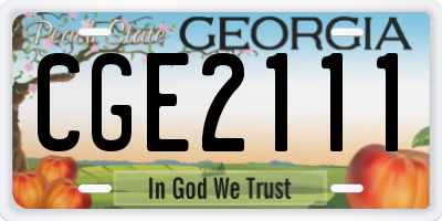 GA license plate CGE2111