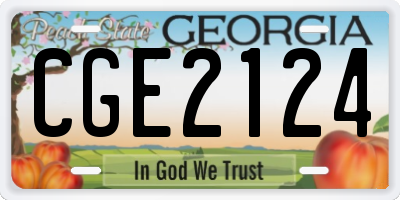 GA license plate CGE2124