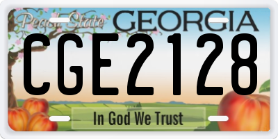 GA license plate CGE2128