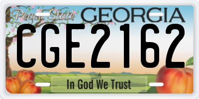 GA license plate CGE2162