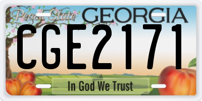 GA license plate CGE2171