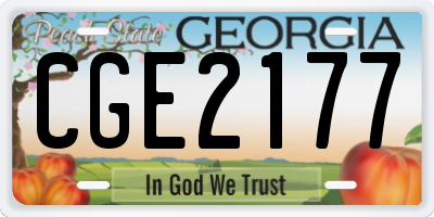 GA license plate CGE2177