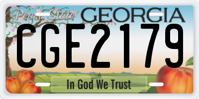 GA license plate CGE2179
