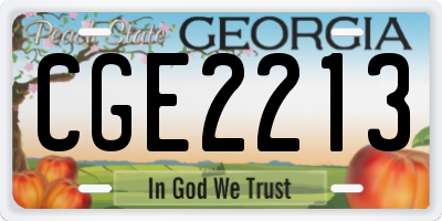 GA license plate CGE2213