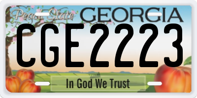 GA license plate CGE2223