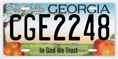 GA license plate CGE2248