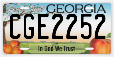 GA license plate CGE2252