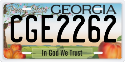 GA license plate CGE2262