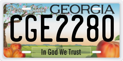 GA license plate CGE2280