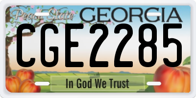 GA license plate CGE2285