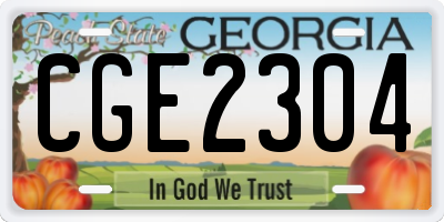 GA license plate CGE2304