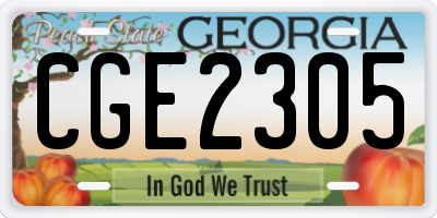 GA license plate CGE2305
