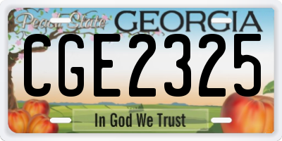 GA license plate CGE2325