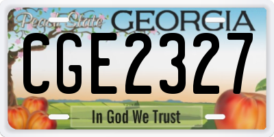 GA license plate CGE2327