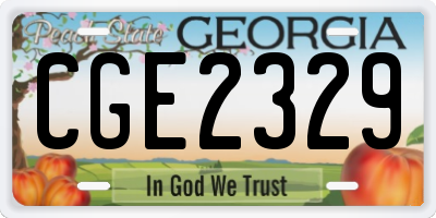 GA license plate CGE2329