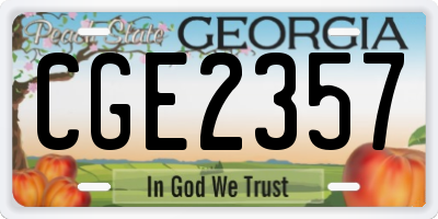 GA license plate CGE2357