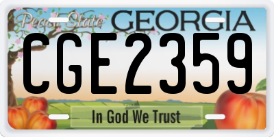 GA license plate CGE2359