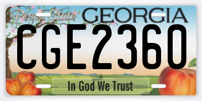 GA license plate CGE2360