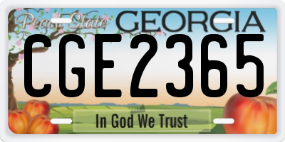 GA license plate CGE2365