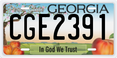 GA license plate CGE2391