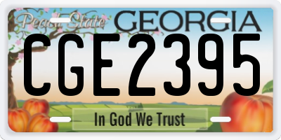 GA license plate CGE2395