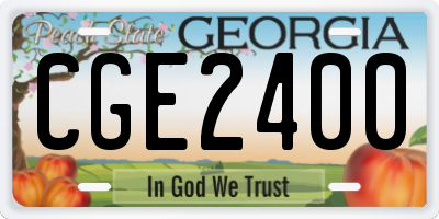 GA license plate CGE2400