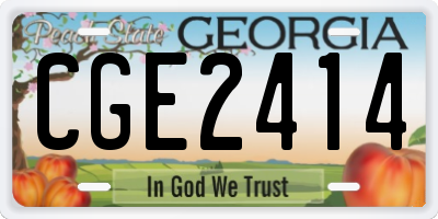 GA license plate CGE2414