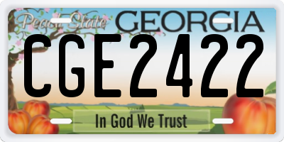 GA license plate CGE2422