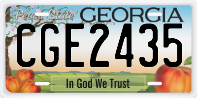 GA license plate CGE2435