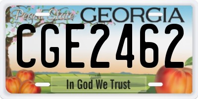 GA license plate CGE2462