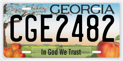 GA license plate CGE2482