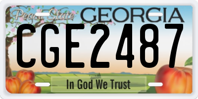 GA license plate CGE2487