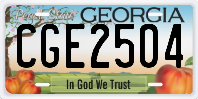 GA license plate CGE2504