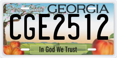 GA license plate CGE2512