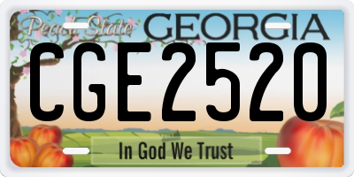GA license plate CGE2520