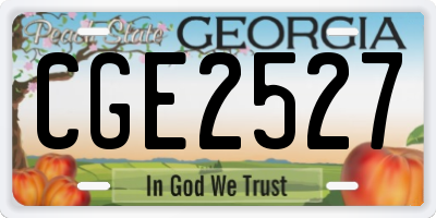 GA license plate CGE2527