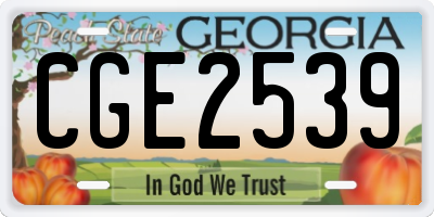 GA license plate CGE2539