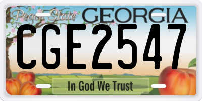 GA license plate CGE2547