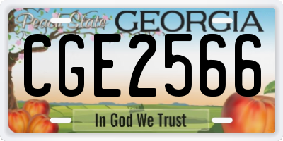 GA license plate CGE2566