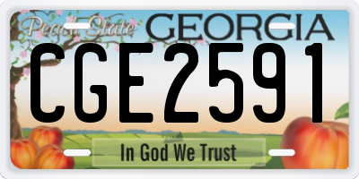 GA license plate CGE2591